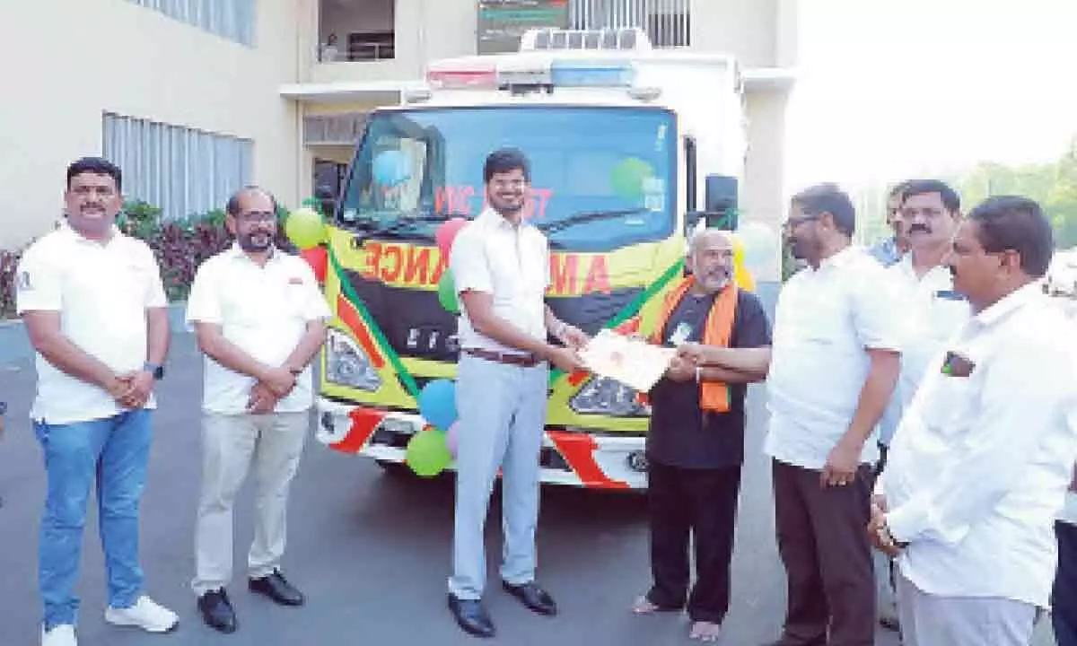 Hospital in Khammam receives ambulance donation from VVC Trust