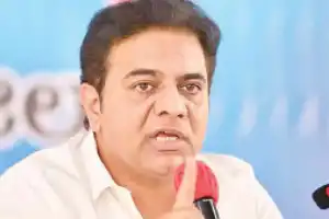 KT Rama Rao urges party members to protest against Congress allegations on Rythu Bandhu in Hyderabad.