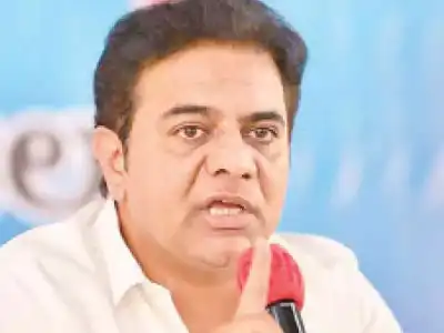 KT Rama Rao urges party members to protest against Congress allegations on Rythu Bandhu in Hyderabad.