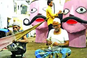 Muslim craftsmen maintain tradition by creating Dussehra effigies in Jammu