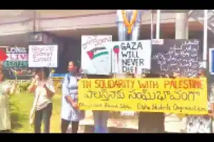 Muslims in Hyderabad stage protest against Israel