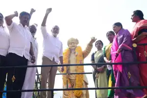 Nara Bhuvaneswari begins “Nijam Gelavali” bus yatra in Tirupati district following Chandrababu Naidu’s arrest