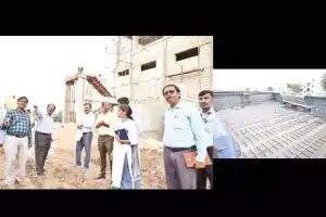 Officials of Hyderabad Metropolitan Water Supply and Sewerage Board (HMWSSB) conduct inspection of Fatehnagar Sewage Treatment Plant (STP) works