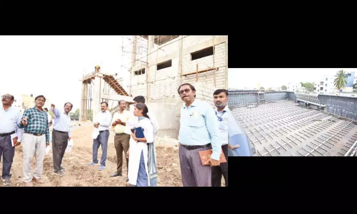 Officials of Hyderabad Metropolitan Water Supply and Sewerage Board (HMWSSB) conduct inspection of Fatehnagar Sewage Treatment Plant (STP) works