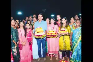 Police department conducts Bathukamma celebrations in Siricilla