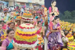 Saddula Bathukamma in Warangal celebrated with grandeur and extravagance
