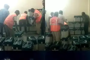 Tight security as EVMs arrive in Shadnagar, marking the start of election season