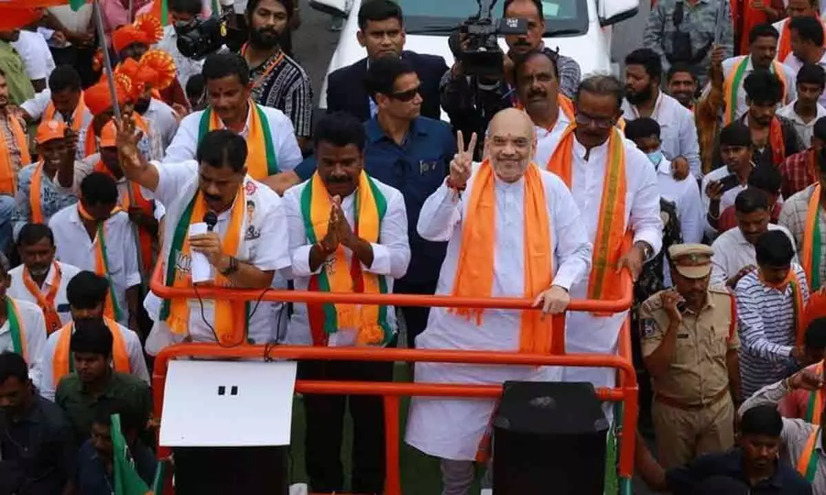 Amit Shah urges for an end to KCR’s rule in Choutuppal