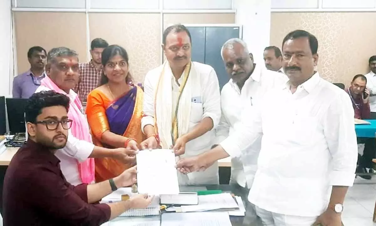 Candidate from BRS Uppal constituency submits nomination papers