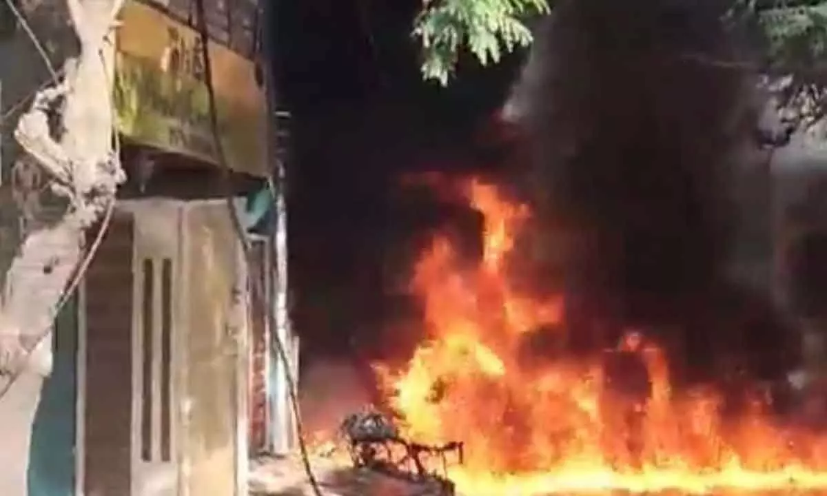 Complaints of burning eyes and headache amidst Nampally fire incident; sticky road reported