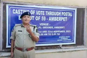 Hyderabad Commissioner Utilizes Postal Ballot to Cast Vote