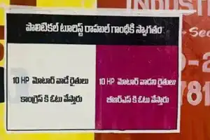Hyderabad witnesses posters criticizing Congress over 3-hour power and 10 HP motor issues