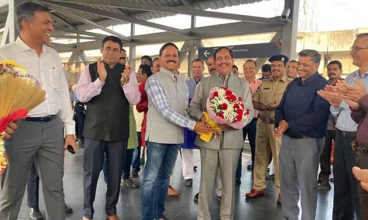 Inauguration of Lift at Secunderabad East Metro Station by HMRL
