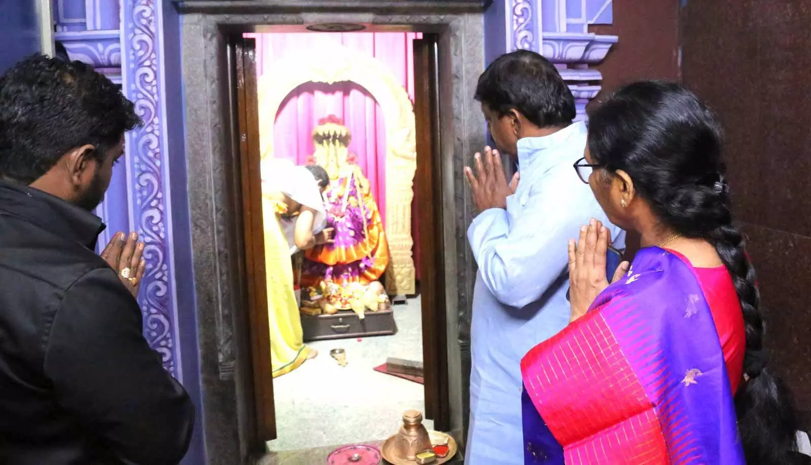 Kolan Hanumanth Reddy Seeks Blessings at Ellamma Temple Prior to Filing Nomination