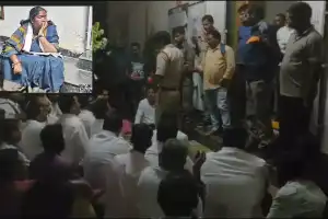 Mulugu MLA Sitakka holds midnight protest demanding larger photo on ballot