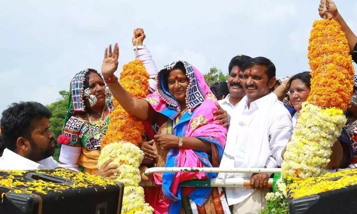 N Padmavathi Reddy states that only under Congress rule will tribals thrive