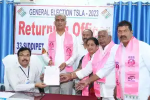 Siddipet: Harish Rao submits nomination papers