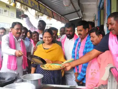 SNR showcases culinary skills by preparing hot puris during campaign in Wanaparthy