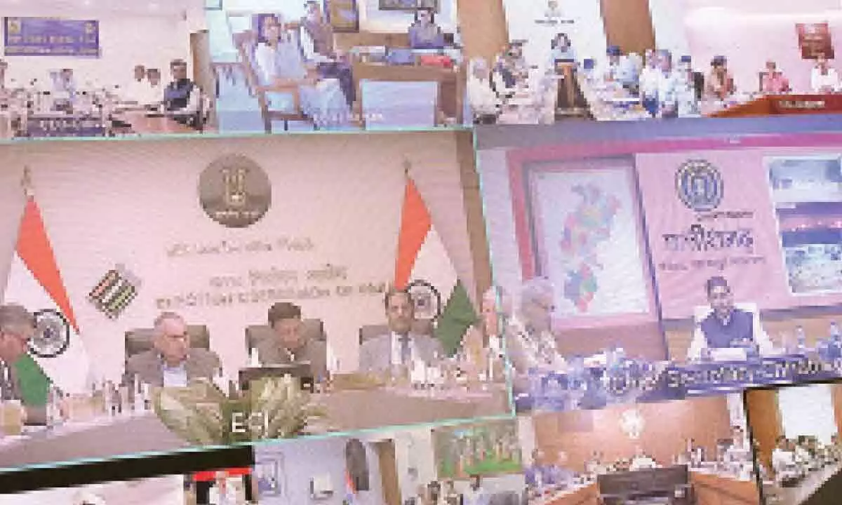 State CS Santhi Kumari provides Election Commission of India with updates on poll preparations and law enforcement in Hyderabad
