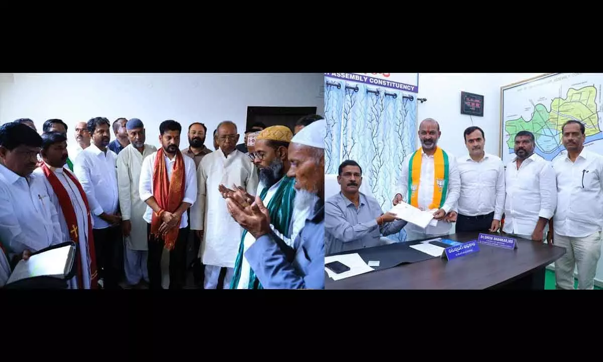 Top leaders Revanth and Bandi file nominations