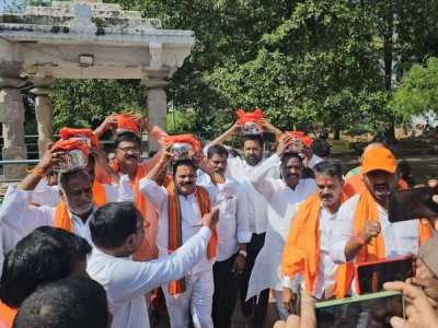 Shadnagar MLA Veerlapalli Shankar Leads Tribute to Lord Sri Ram in Jana Samparka Abhiyan Program