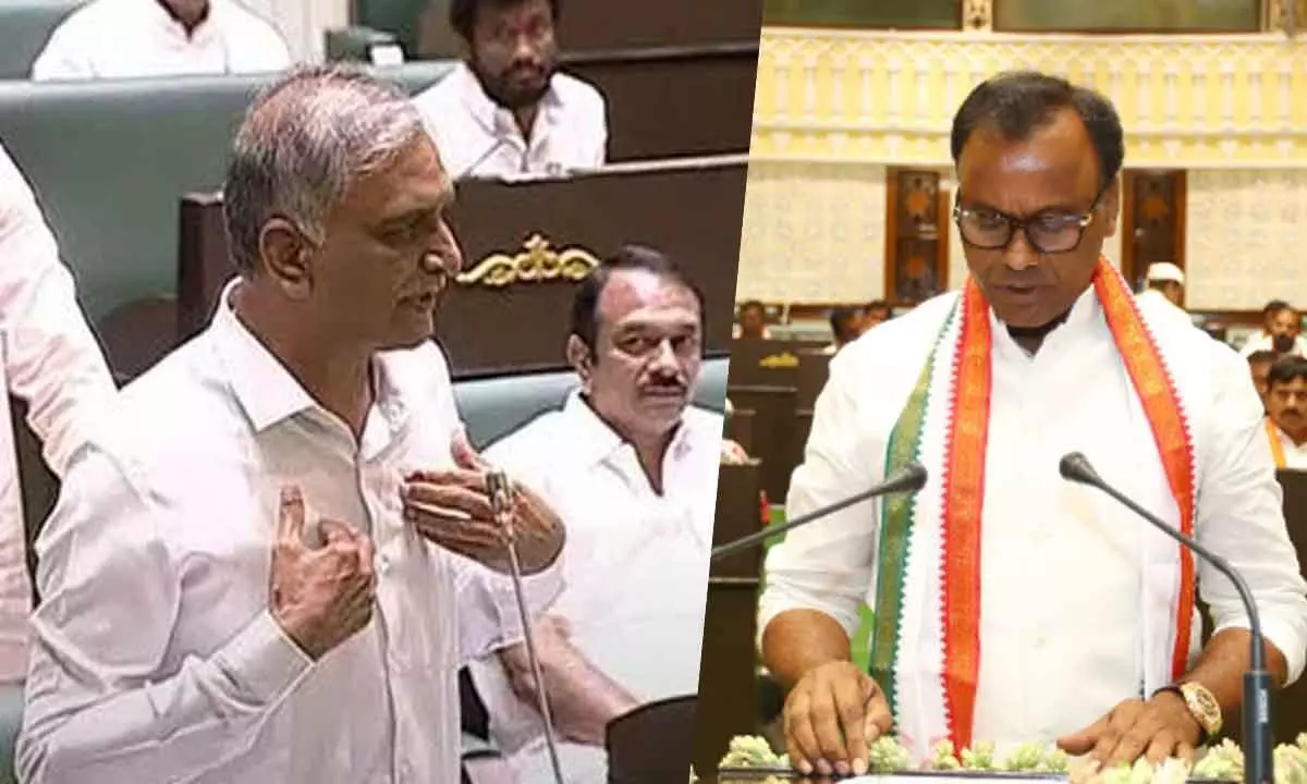 BRS and Congress engage in heated dispute, causing uproar in Assembly