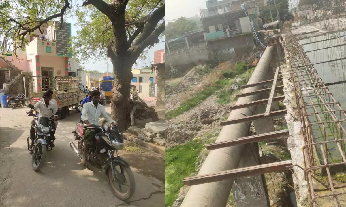 Causeway at Leeja Municipality in Gadwal poses challenges for passengers