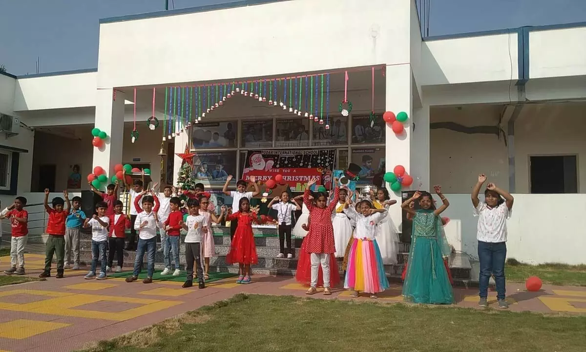 Christmas celebrated at Podar International School in Hayathnagar