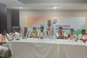 CLP meeting witnesses the arrival of DK Shivakumar accompanied by Bhatti
