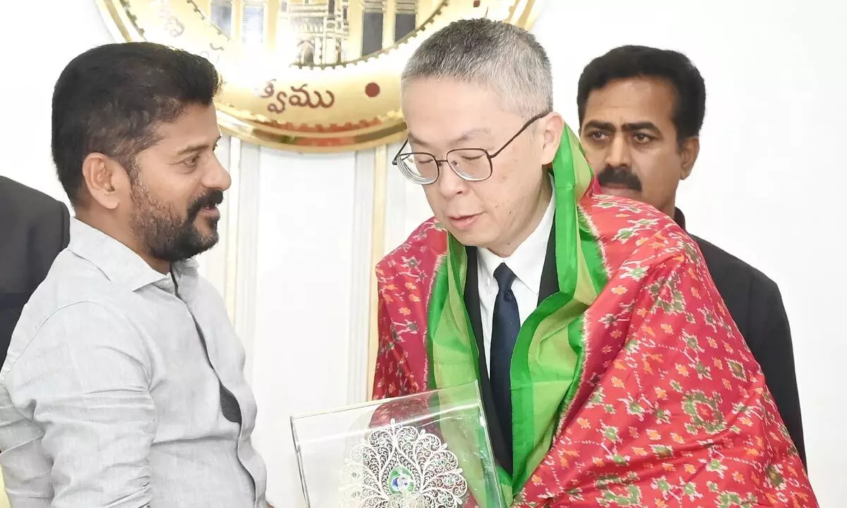 CM A Revanth Reddy meets delegation from Foxconn