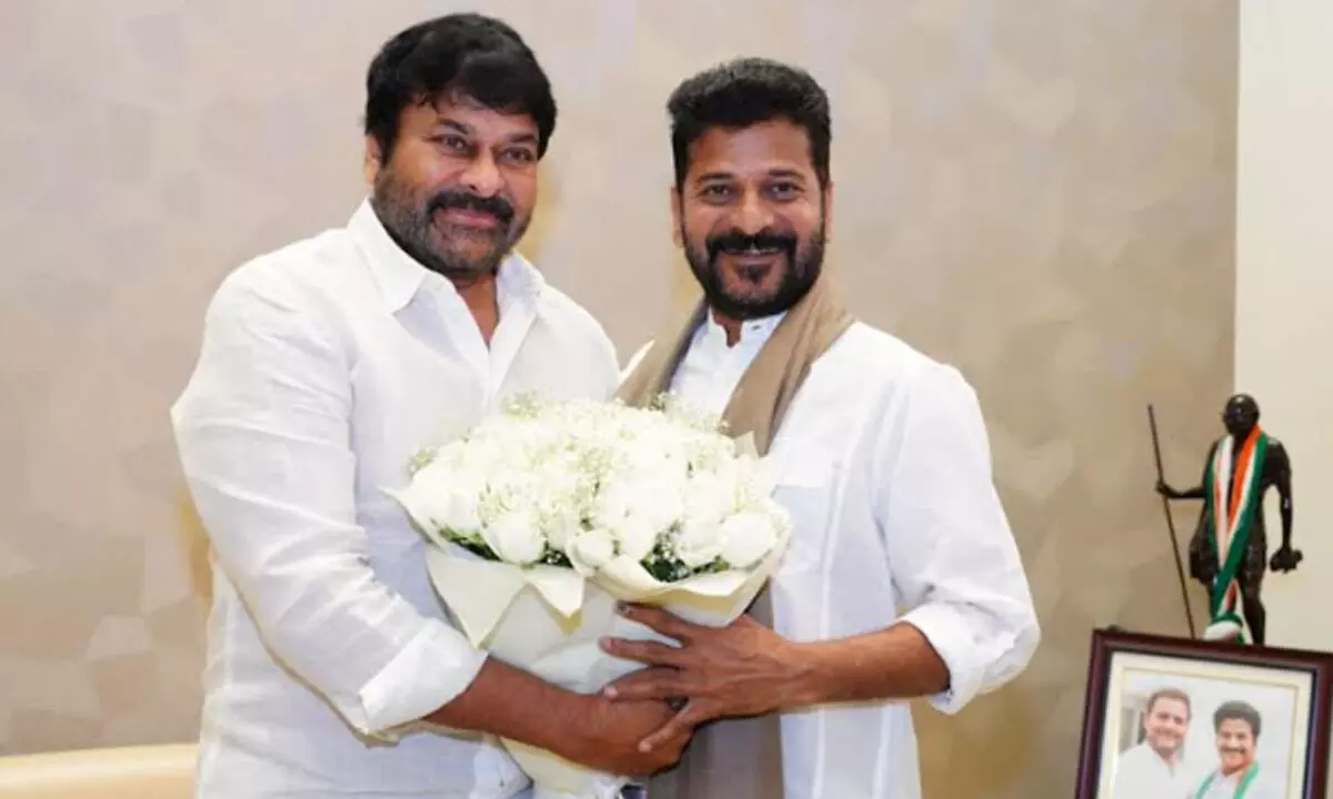 CM Revanth Reddy receives a visit from actor Chiranjeevi