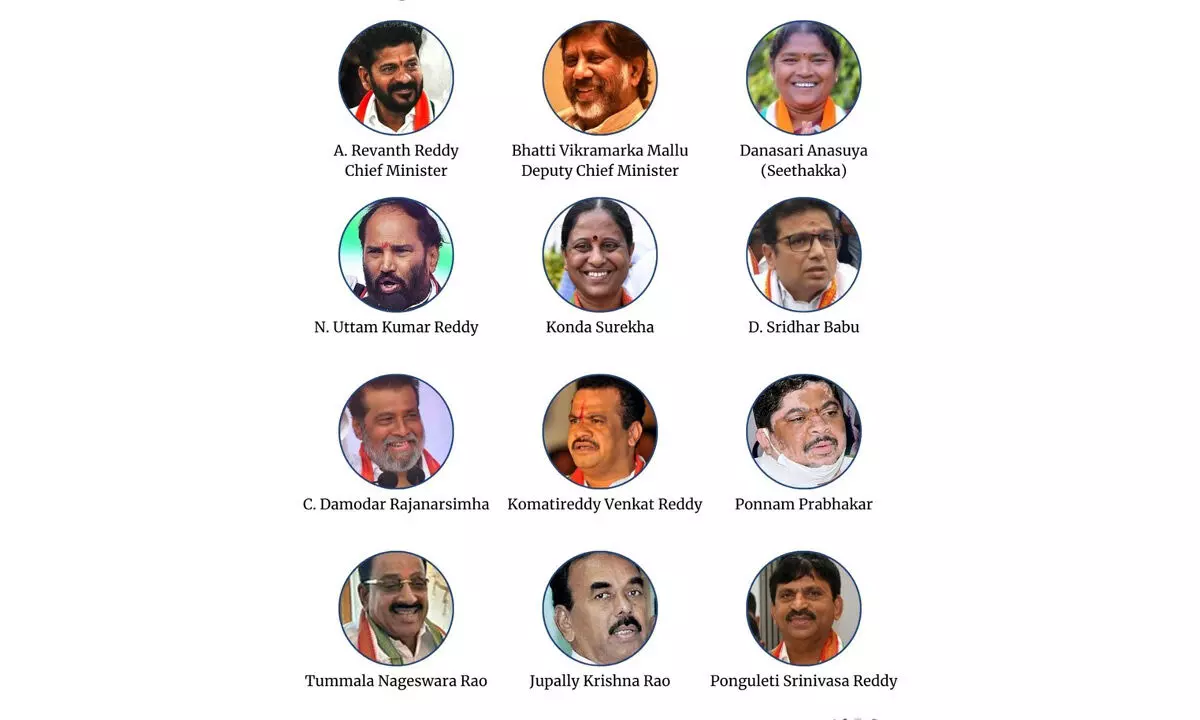 Eleven Ministers En Route to Telangana Assembly