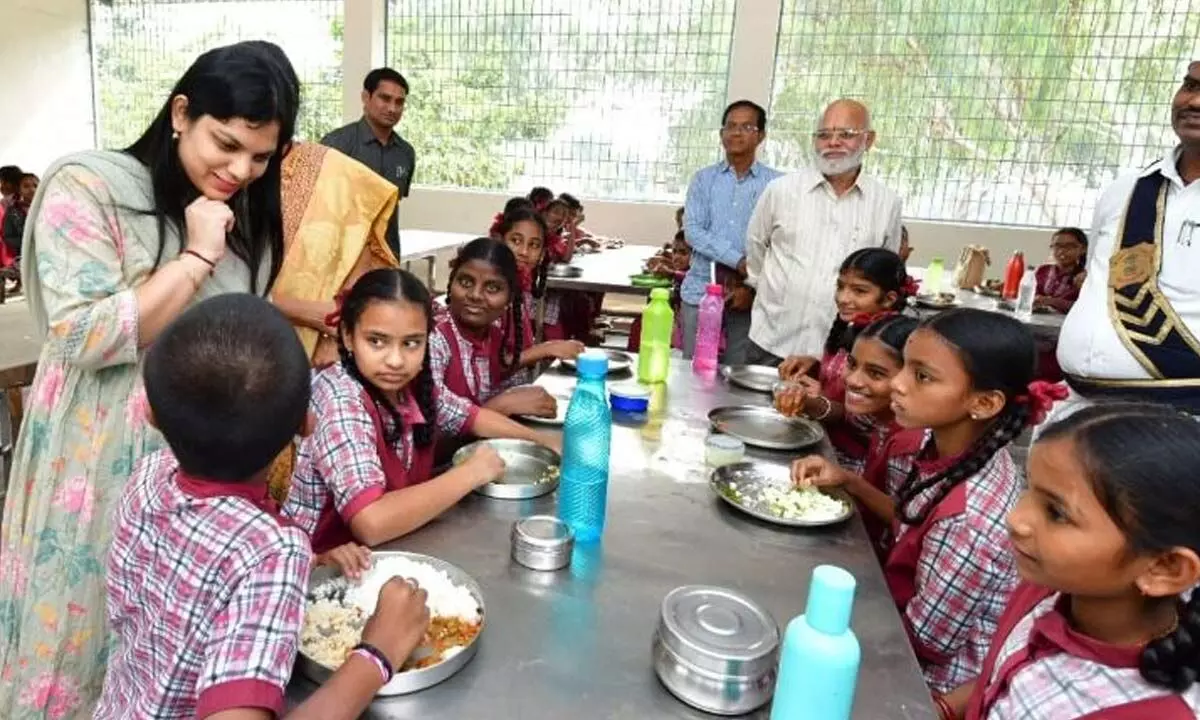 Karimnagar Collector Conducts Inspection of ZP High School