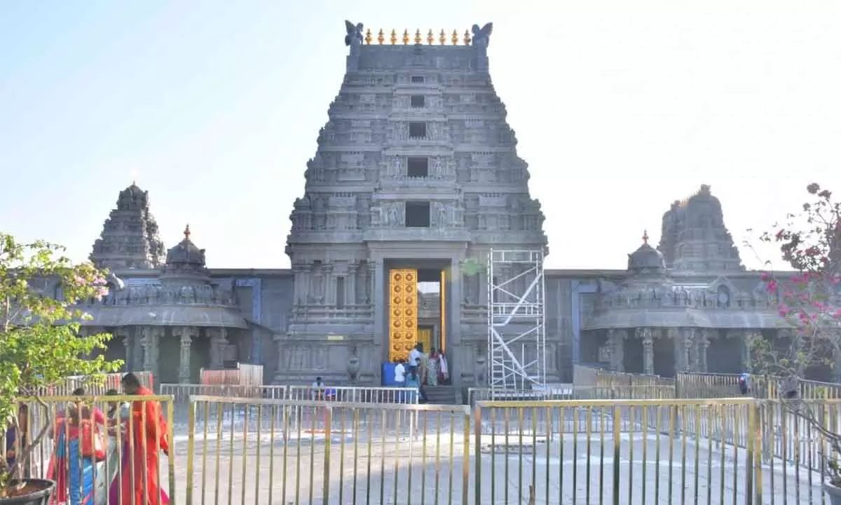 Preparations Underway at Yadadri Temple for ‘Mukkoti’ Celebration