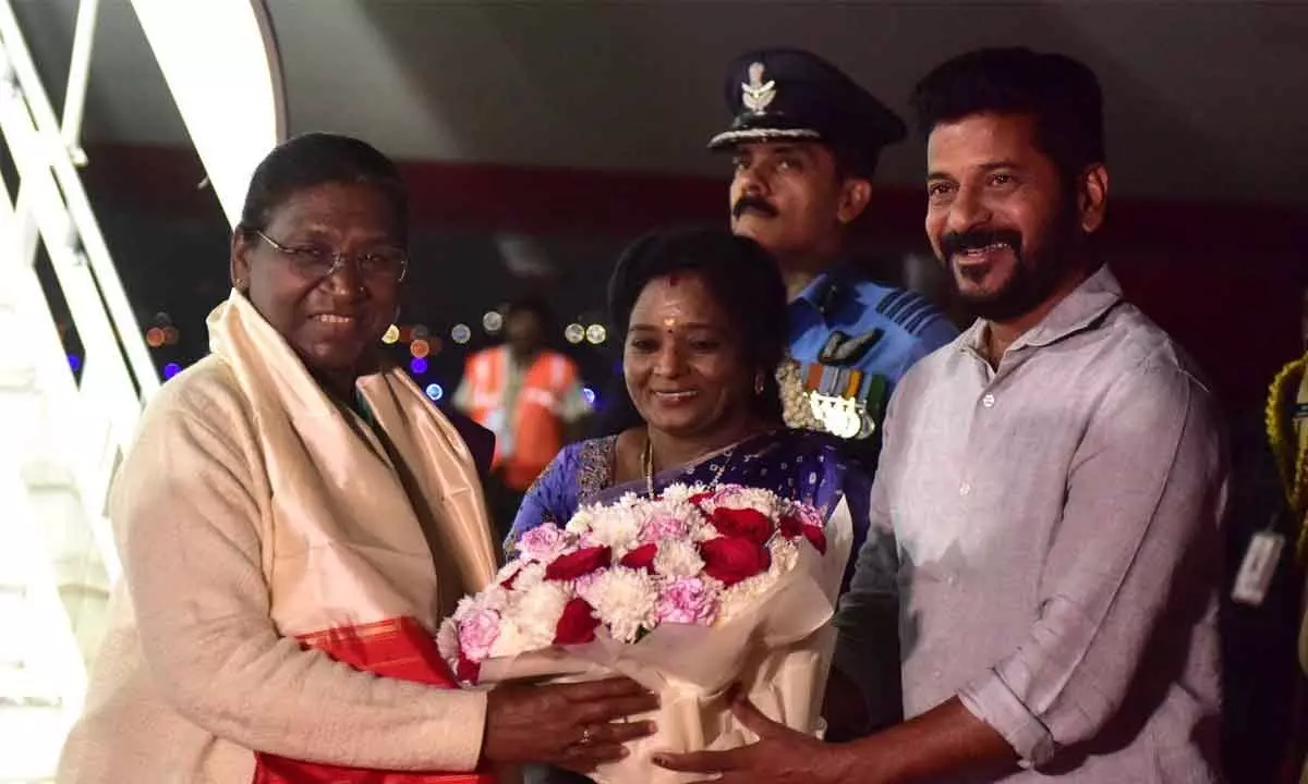 President Murmu arrives in Hyderabad