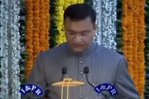 Protem Speaker Akbaruddin Owaisi receives oath from Governor