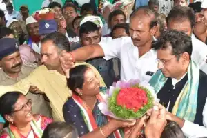 Sridhar Babu warmly greeted with a grand reception