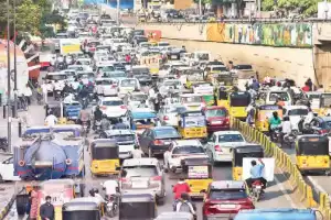 Traffic congestion in Hyderabad due to Chief Minister’s oath-taking ceremony