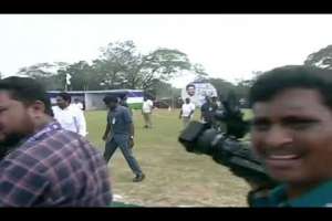 YS Jagan inaugurates massive sports event “Aadudam Andhra” in Guntur, showcasing his cricket skills