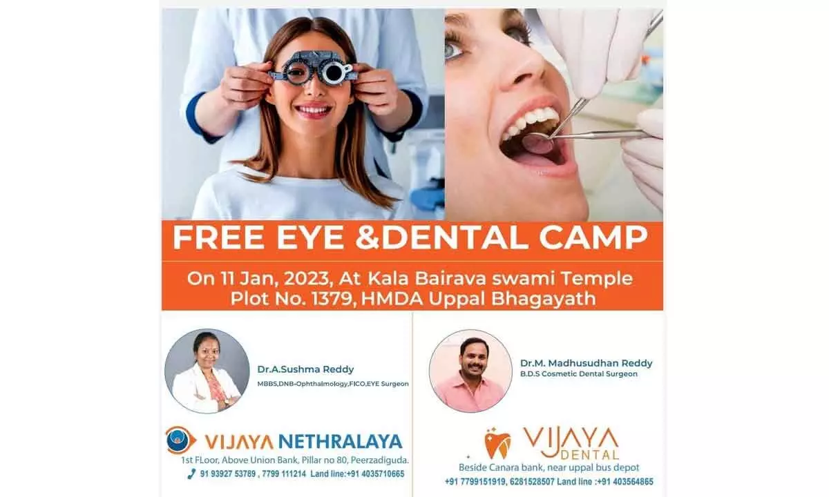 250 Patients Benefit from Free Eye and Dental Camp Held at Kala Birava Temple in Uppal Bhagavath