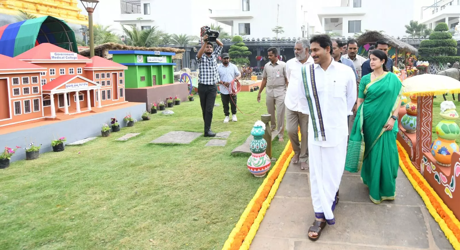 Andhra Pradesh CM Jagan Mohan Reddy Joins Sankranti Celebrations at Tadepalli Gaushala