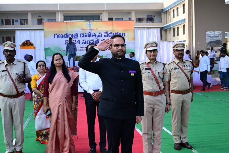 The 75th Republic Day Celebrations are marked by the district collector’s address