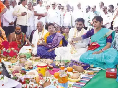 Jhansi, an NRI, is planning to establish a skill development centre in Jangaon.