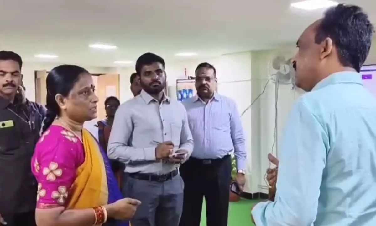 State Pollution Control Board Office receives a surprise visit from Konda Surekha