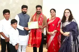 Anil Kumar Yadav, newly elected Rajya Sabha member, meets with Revanth Reddy to seek blessings