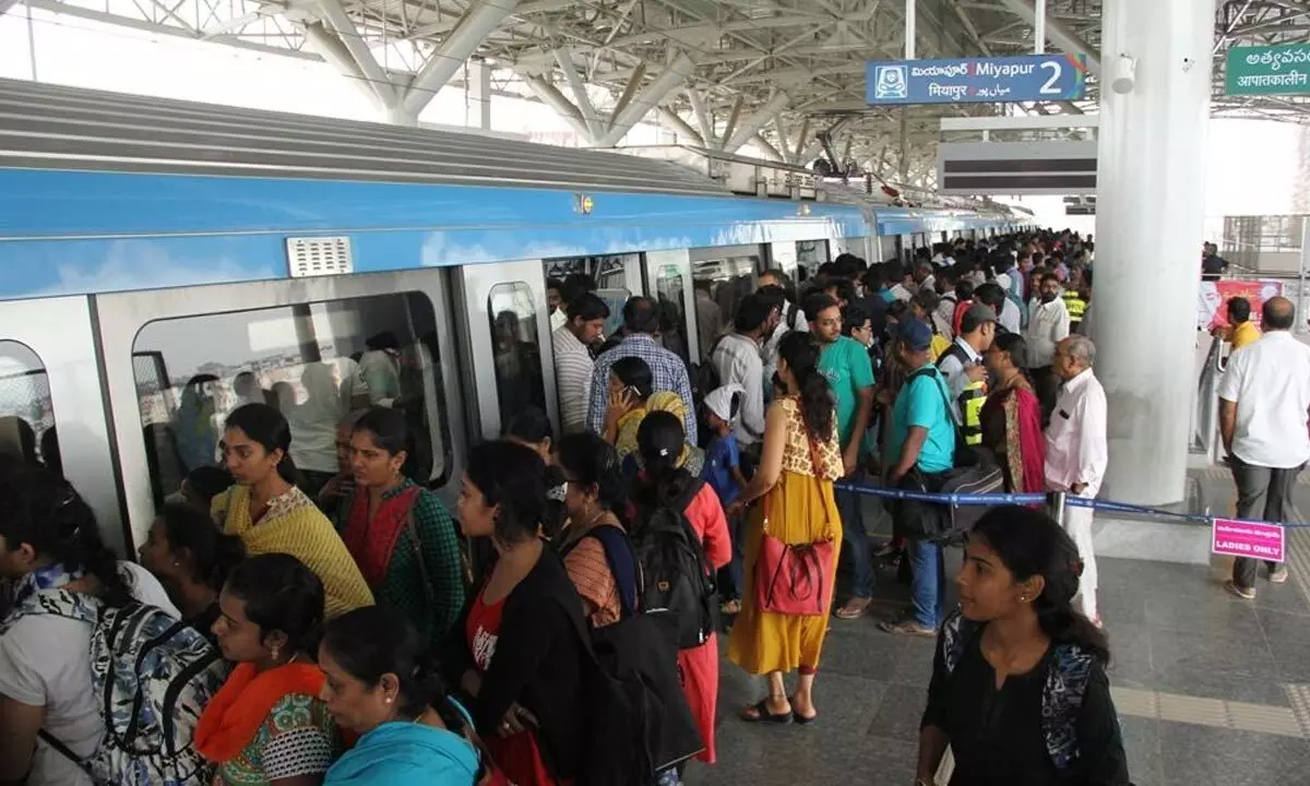 Commuters in Hyderabad face harrowing time due to overcrowded Metro rides