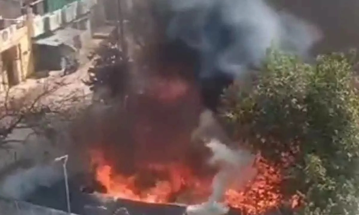 No injuries reported as fire erupts at a residence in Karimnagar