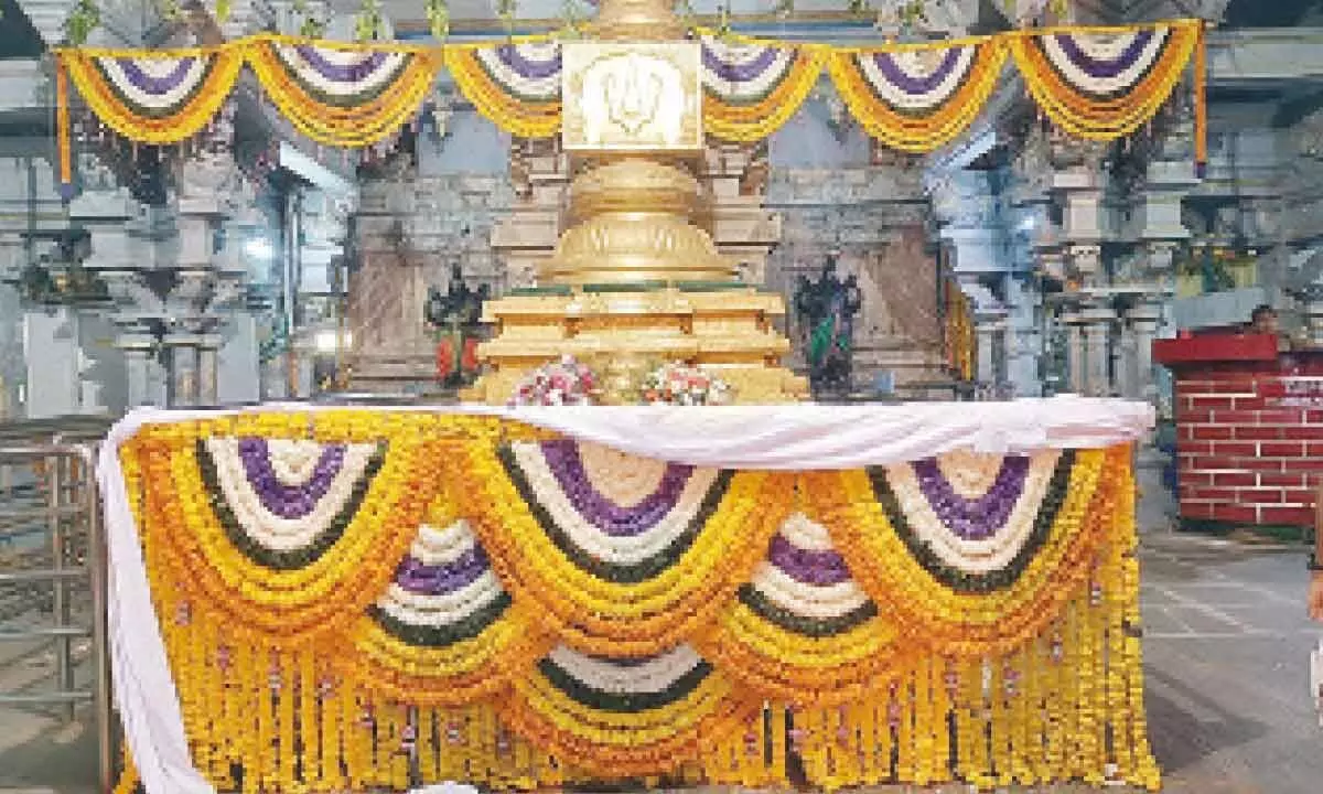 Bhadradri temple adorned for festive season