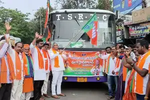 BJP members from Bhadradri travel to Hyderabad for ‘Vijaya Sankalp Sammelan’