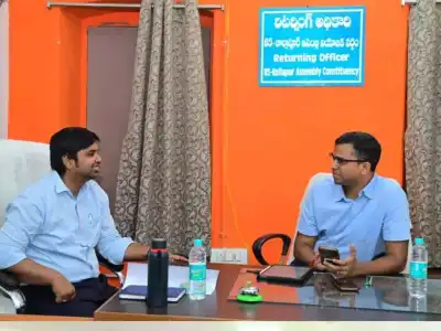 Collector P Uday Kumar inspects election strong room and distribution centers in Nagar Kurnool Parliament Constituency.